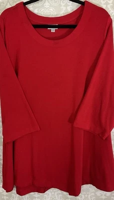 Женская туника AVENUE топ большого размера 22/24 красная 3/4 slvs эластичная вязаная классическая - Изображение 1 из 4