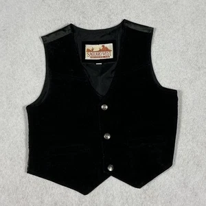 Saguaro West Men's Sz L 100% Genuine Leather Suede Vest Black With Pockets - Picture 1 of 8