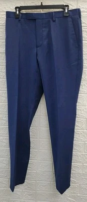 Nuevo Pantalón Traje Charles Tyrwhitt Calce Ajustado Natural Elástico Sarga Azul Talla 32X32 Foto 1 de 4