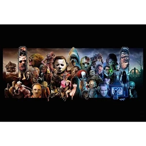 Monster Horror Reunion Classic Horror Icons Wall Art for Fans Poster 36"x24" - Picture 1 of 2