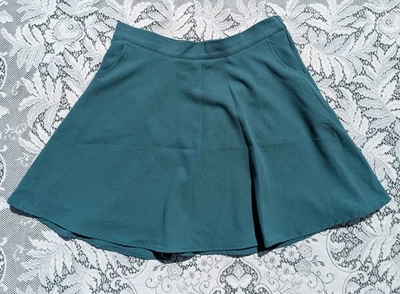 Modcloth 90s Y2K Retro Sporty Prep Green Pockets Skater Swing Mini Skirt - Image 1 of 4