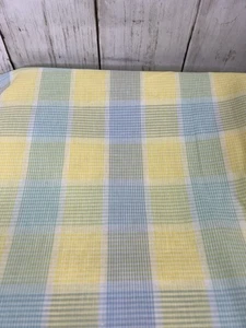 Vintage Cotton Fabric Yellow Blue Pinstripe Plaid 6 yards 44" Wide Unbranded - Picture 1 of 4