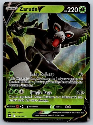 Zarude V 016/172 SWSH09: Brilliant Stars NM Pokemon Card TCG - Image 1 of 2