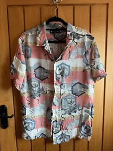 Camisa Escudo ALL SAINTS Para Hombres Talla SS Rosa Gráfico Pájaro Ligera Se Ajusta a L - Imagen 1 de 5