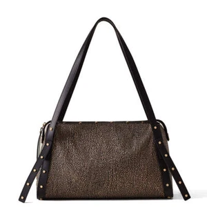 NEW Borbonese - Metropole Medium OP Naturale Nero Handbag - 933257I15 - OP/NATUR - Picture 1 of 5