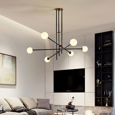 Modern 9 Lights Sputnik Chandelier Glass Bubble Pendant Light Ceiling Fixtures