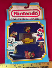Vintage 1989 Nintendo Super Mario Brothers Collector Pin Set new in box