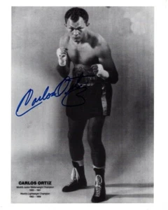 CARLOS ORTIZ signiertes 8x10 BOXING CHAMPION Foto mit Hologramm Echtheitszertifikat - Bild 1 von 2