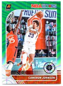 2019-20 NBA Hoops Premium Stock Green Prizm Cameron Johnson Rookie Phoenix Suns