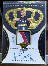JARRED VANDERBILT RC 2018-19 Panini Crown Royale GOLD PATCH AUTOGRAPH 20/25 LA