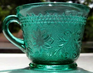 Indiana Glass Teal Green Sandwich 6 ounce Cup - Picture 1 of 4