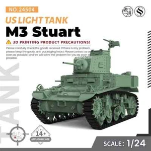 SSMODEL SS24504 1/24 Kit Modelo Militar US M3 Stuart Tanque Ligero - Imagen 1 de 5