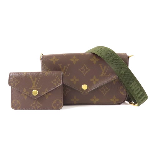 LOUIS VUITTON（LV） Borsa a tracolla Louis Vuitton LV GHW Felicie Strap & Go M80091 monogramma marrone verde