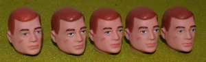 VINTAGE ACTION MAN 40th REPLACEMENT HEAD PAINTED RED HAIR X 5 - Picture 1 of 1