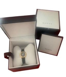Gucci 3000L Vintage Women's 25mm Gold Dial 18KGP Swiss Quartz Watch Need Battery - Picture 1 of 12