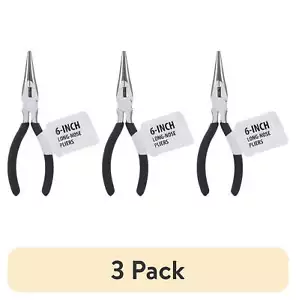 (3 pack) Nonbranded 6in Long Nose Pliers,Easy Clean,Easy Set Up,0.25 lbs - Picture 1 of 10