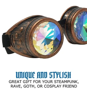 Kaleidoskop Rave Steampunk Kostümbrille Cyber Goth Punk Regenbogenbrille - Bild 1 von 5