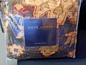 NWT BRAND NEW Ralph Lauren HARRIMAN Brown PAISLEY STD QUEEN Dust Ruffle 14" - Picture 1 of 5