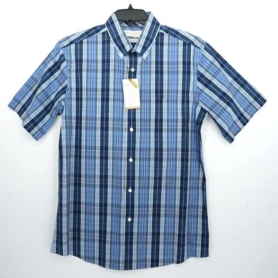 Roundtree & Yorke Gold Label Men's Shirt L SLIM FIT Blue White Pink Plaid NWT - Image 1 of 4