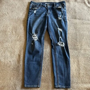 Old Navy Jeans Damen Größe 12 Blau Denim Super Skinny Rockstar Blau Used-Look  - Bild 1 von 15
