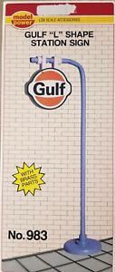 Model Power "L" Shape Gulf Service Station Lighted Sign, G Scale, # 983, 12"