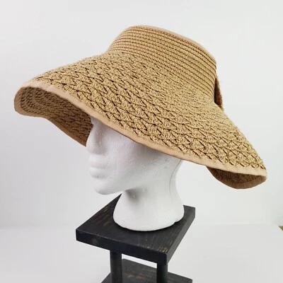 Magid Hats, Sun Hat, 100% Paper, Neutral Shimmer with Big Bow Split Back, Sz Adj - Изображение 1 из 4