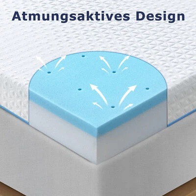 Memory Gel Kaltschaum Topper Matratzenauflage 90 140x200 160x200 180x200 200x200 - Bild 1 von 4