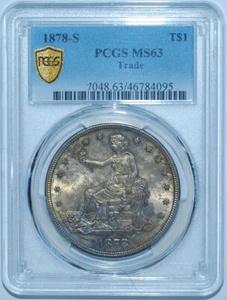 1878 S PCGS MS63 Trade Silver Dollar - Picture 1 of 2