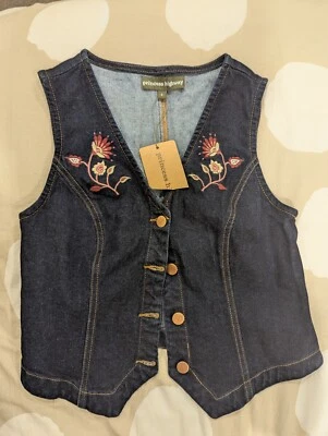 Princess Highway Denim Floral  Vest Size 8 - New With Tags - image 1 of 4