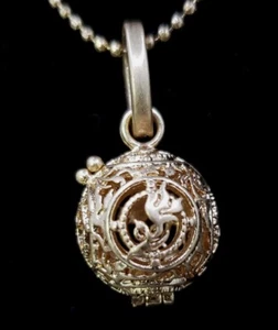 Lisa Hoffman LH Gold Tone Caged Pendant Fragrance 22" Necklace Charm Cage - Picture 1 of 12