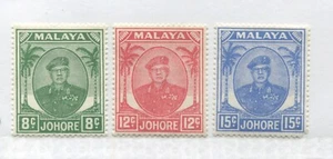 Malaya Johore 1949-52 8, 12, and 15 cents mint o.g. hinged - Picture 1 of 1