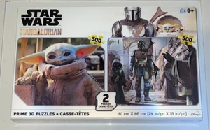Neu im Karton Star Wars the Mandalorian PRIME 3D-Puzzles, 2er-Pack 500 Stck. jedes Baby Yoda - Bild 1 von 4