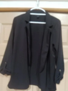 Ashley Stewart Damen schwarz vorne offen Blazer Jacke Größe 12 - Bild 1 von 3