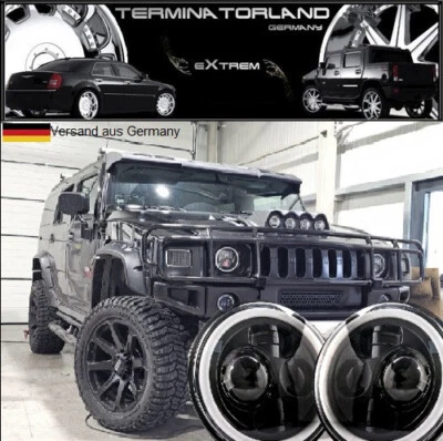 🟢 HUMMER H2 2X Scheinwerfer 2x Halterungen 2x Halterungs Ringe 2xAdapter - Bild 1 von 4