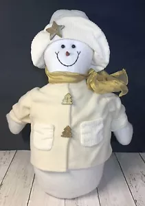 Vintage JCPenney Home Collection Snowman 18” Weighted Christmas Plush Decor 90s - Picture 1 of 12