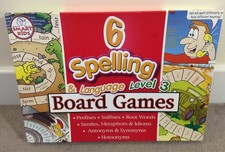 Smart Kids Six Spelling Board Games - Level 3 - Advanced Spelling Games Complete