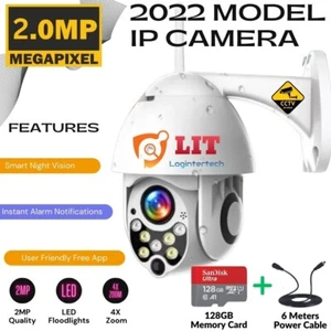 2MP WIFI Camera Outdoor LED Auto tracking PTZ IP Zoom Calving Dome CCTV 128GB - Picture 1 of 14