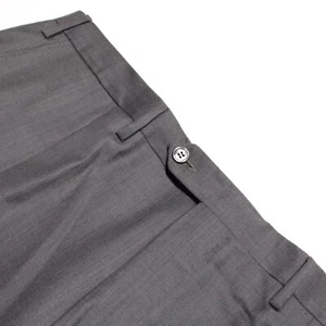 Germano NWT Pleated Dress Pants Size 58 42 US Solid Gray 100% Wool - Picture 1 of 14