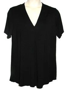 NWT Avenue Tunic Top Womens 18 Kaylie Quiet Luxury Black Dark Academia V-Neck - Picture 1 of 12