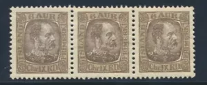 Island 37 1902 6a Christian IX 3er Streifen NH - Bild 1 von 2
