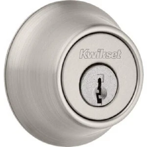 (2)-Kwikset 665 Deadbolt, Keyed Both Sides, in Satin Nickel 665 15 RCAL RCS GR - Picture 1 of 1