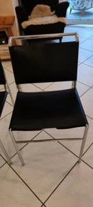 2 Original Stühle Eileen Gray Roquebrune, Leder schwarz/Chrom - Bild 1 von 7