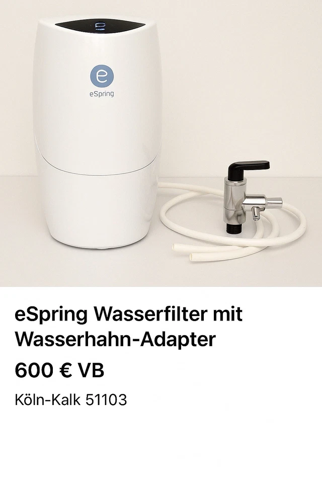eSpring™ Wasserfiltersystem mit Verteilerkit für vorhandenen Wasserhahn - Bild 1 von 1