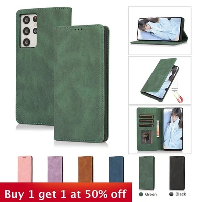 For Samsung A72 A55 A71 S24 Ultra S23 FE Note10 Note20 S21 FE Phone Case Wallet - Image 1 of 4