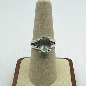 James Avery Sterling Silver Oval Gemstone Prasiolite Ring Size 7.5 - Picture 1 of 4