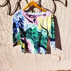 Talbots bunt Frühling 3/4 Slv Gr. L T-Shirt - Bild 1 von 7