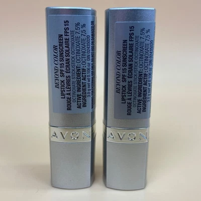 2x AVON BEYOND COLOR LIPSTICK SPF 15 SUSNCREEN - PUCKER UP - Image 1 of 3