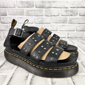 Sandalia Dr Martens Clarissa II Quad Hwd Tachuelas Mujer Talla 11 Negra Plataforma Tirantes - Imagen 1 de 10