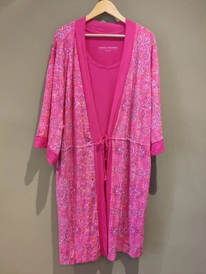 QVC Carole Hochman Chemise and Robe Travel Set Pink 2XL  - Image 1 of 4