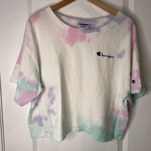 Women's Champion Life Heritage Cropped Tee, Cloud Dye- XL - Picture 1 of 10